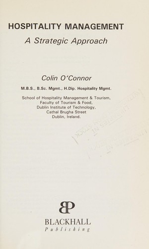 Cover for Hospitality Management, A Strategic Approach