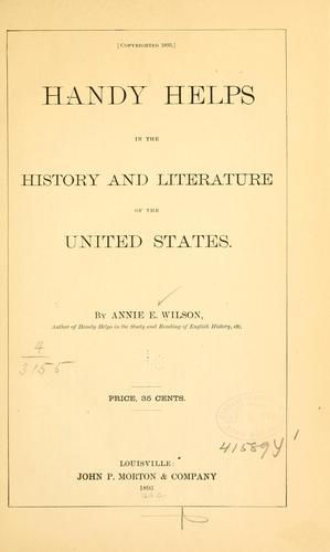 Cover for Handy helps in the history and literature of the United States.