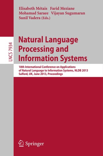 Cover for Natural Language Processing and Information Systems