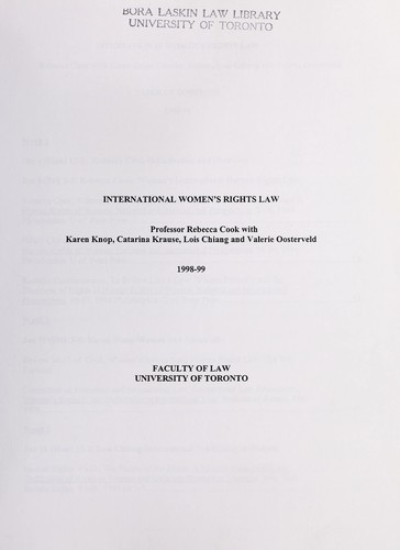 Cover for International women's rights law