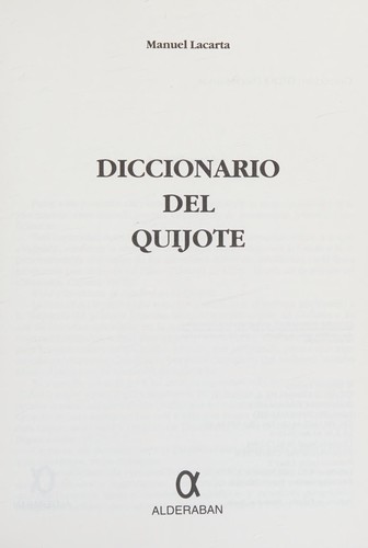 Cover for Diccionario del Quijote