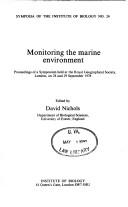 Cover for Monitoring the marine environment