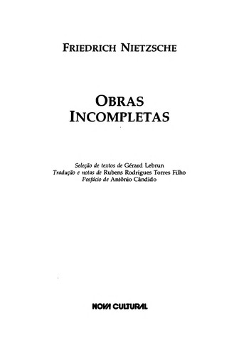 Cover for Obras incompletas