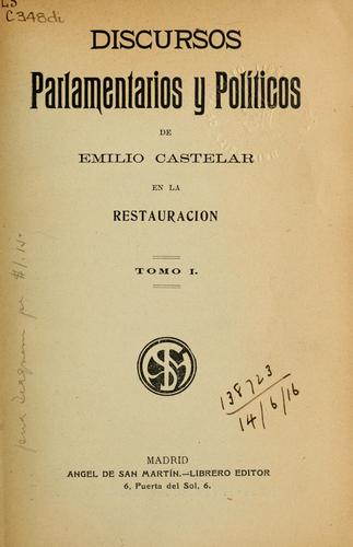 Cover for Discursos parlamentarios y politicos en la restauracion