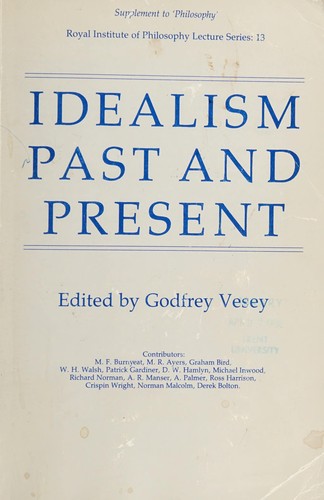 Cover for Idealism, past and present