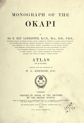 Cover for Monograph of the okapi