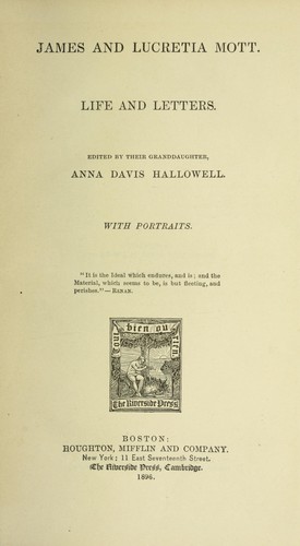 Cover for James and Lucretia Mott