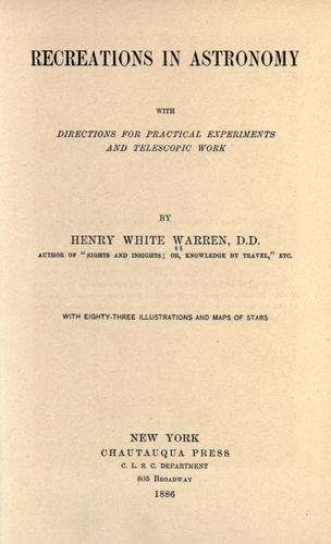Cover for Recreations in astronomy.