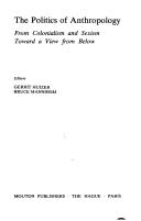 Cover for The Politics of anthropology