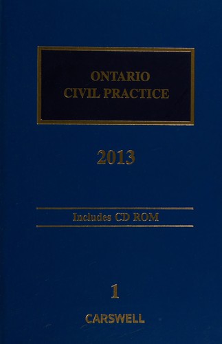 Cover for Ontario civil practice, 2013