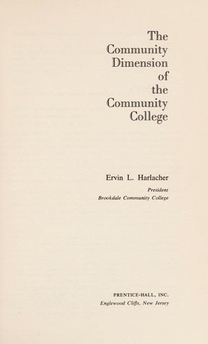 Cover for The community dimension of the community college