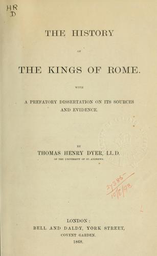 Cover for The history of the kings of Rome