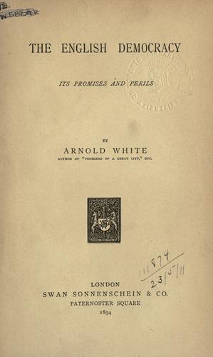 Cover for The English democracy
