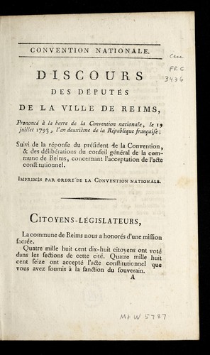 Cover for ... Discours