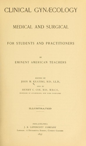 Cover for Clinical gynaecology, medical and surgical ...