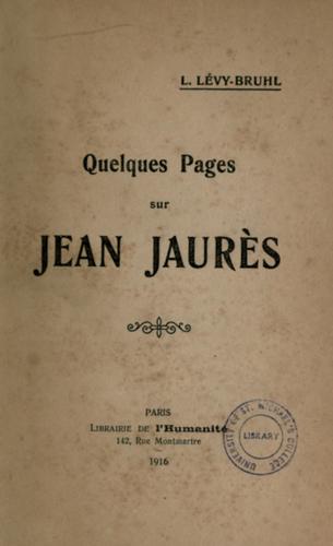 Cover for Quelques pages sur Jean Jaurès.