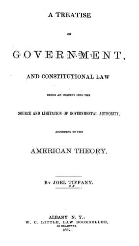 Cover for The treatise on government, and constitutional law
