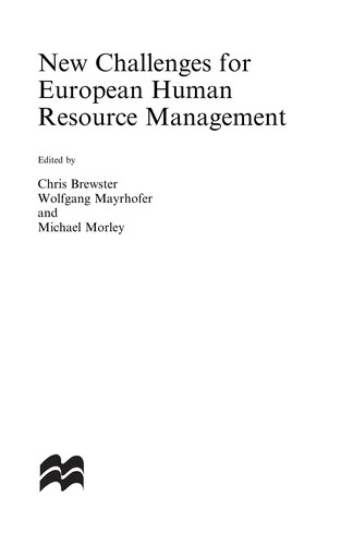 Cover for New challenges for European human resource management