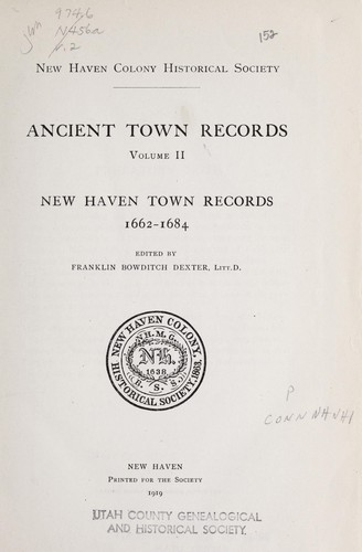 Cover for Ancient town records
