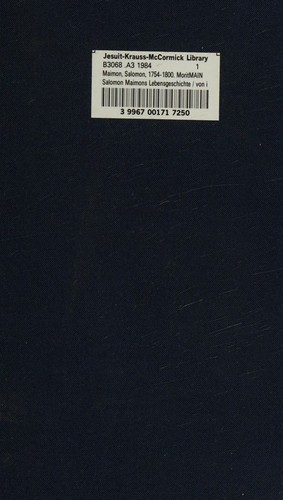 Cover for Salomon Maimons Lebensgeschichte