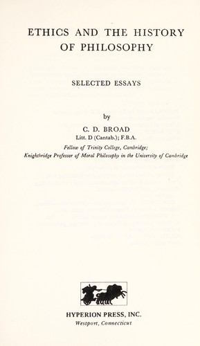 Cover for Ethics and the history of philosophy