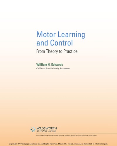Cover for Motor learning and control