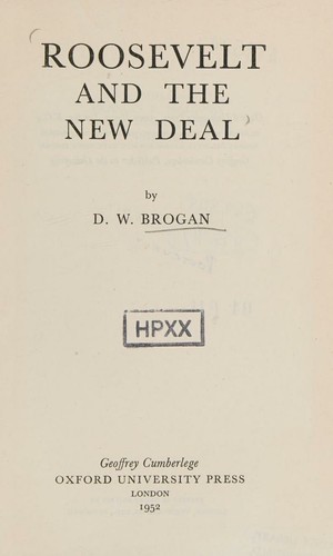 Cover for Roosevelt and the New Deal