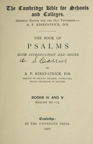 Cover for The book of Psalms, with introd. and notes by A.F. Kirkpatrick