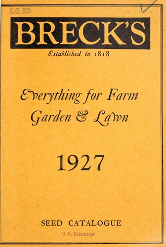 Cover for Breck's seed catalogue