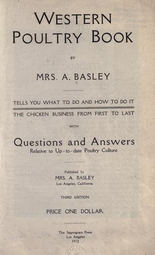 Cover for Western poultry book