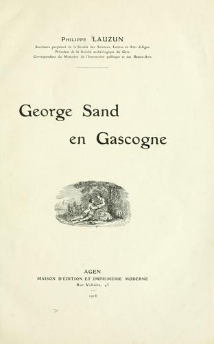 Cover for George Sand en Gascogne