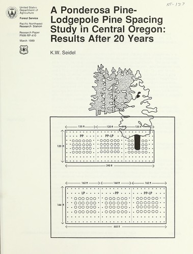 Cover for A ponderosa pine-lodgepole pine spacing study in central Oregon