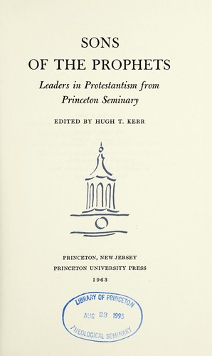 Cover for Sons of the prophets
