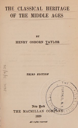 Cover for The Classical Heritage of the Middle Ages, Third Edition