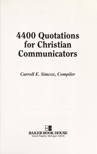 Cover for 4400 quotations for Christian communicators