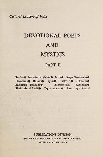 Cover for Devotional poets and mystics