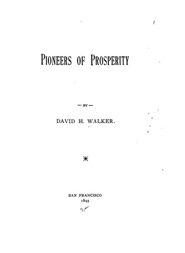Cover for Pioneers of prosperity