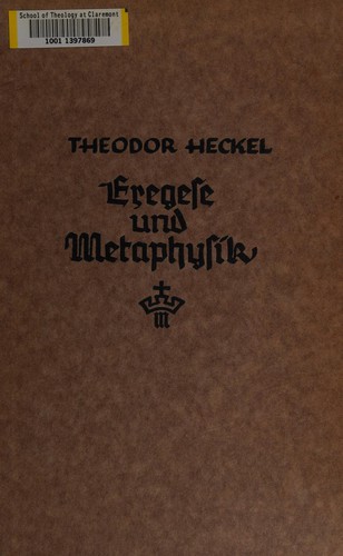 Cover for Exegese und Metaphysik bei R. Rothe