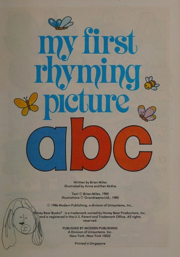 Cover for My first rhyming picture abc