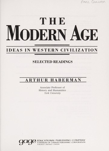 Cover for The Modern age