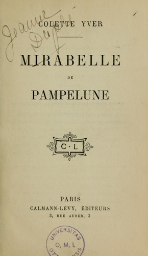 Cover for ... Mirabelle de Pampelune