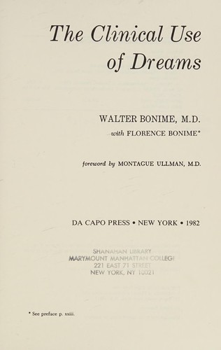 Cover for The clinical use ofdreams