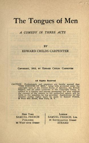 Cover for The tongues of men