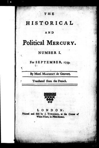 Cover for The historical and political Mercury