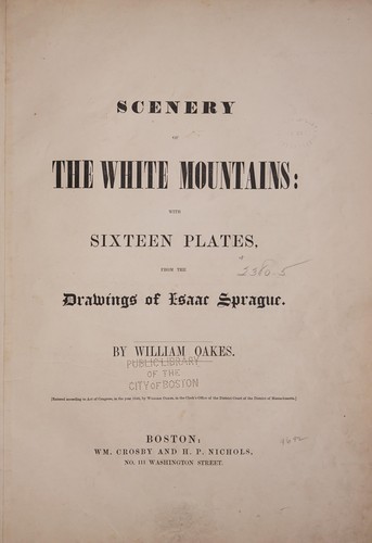Cover for Scenery of the White Mountains