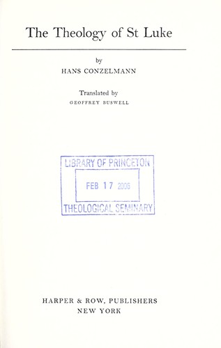 Cover for The theology of St. Luke.
