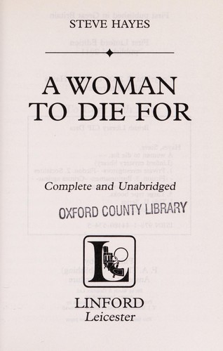 Cover for A woman to die for