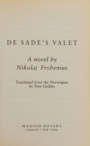 Cover for De Sade's valet