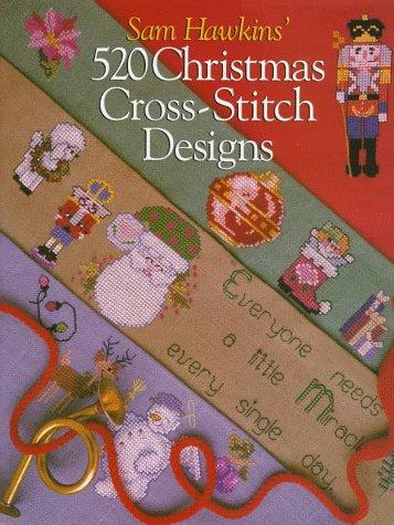 Cover for Sam Hawkins' 520 Christmas cross-stitch designs.