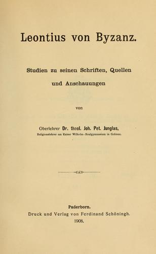 Cover for Leontius von Byzanz